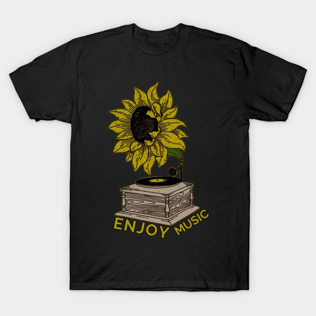 Music sunflower T-Shirt by RELAXSHOPART